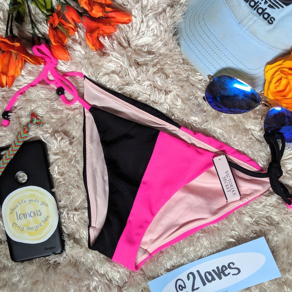 ✨SALE✨ NWT Victorias Secret Bikini Pink/Black Tie